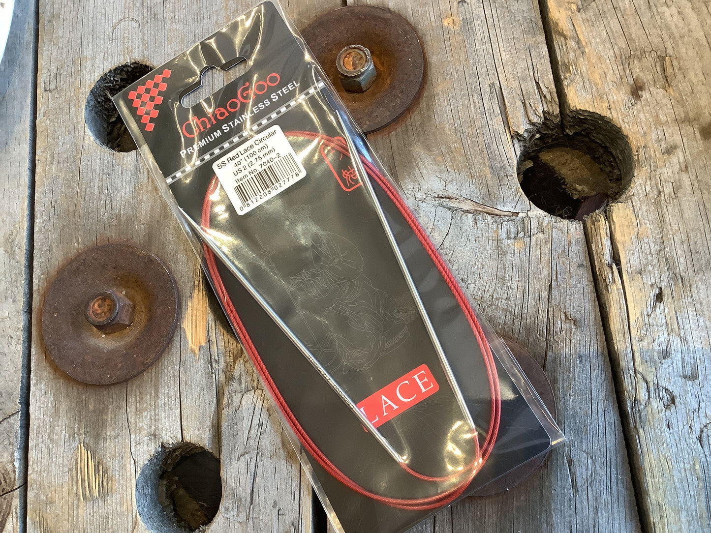 ChiaoGoo Red Lace 40" aiguilles circulaires fixes / Stainless Steel fixed circular