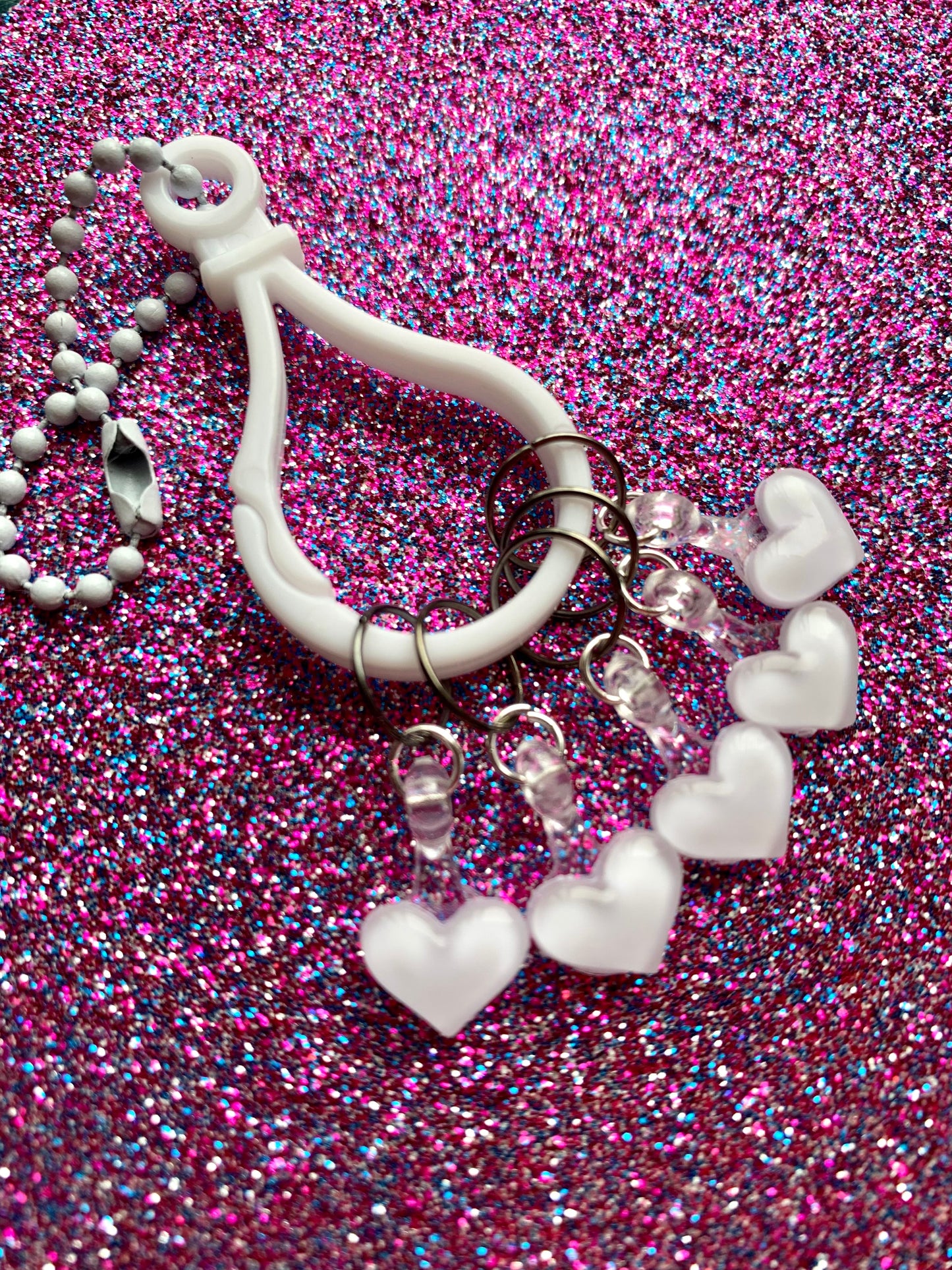 Marqueurs de mailles Coeurs noirs, roses et blancs