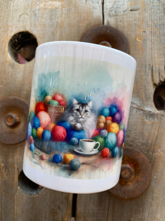 Tasse Mon chat, ma laine, mon café!