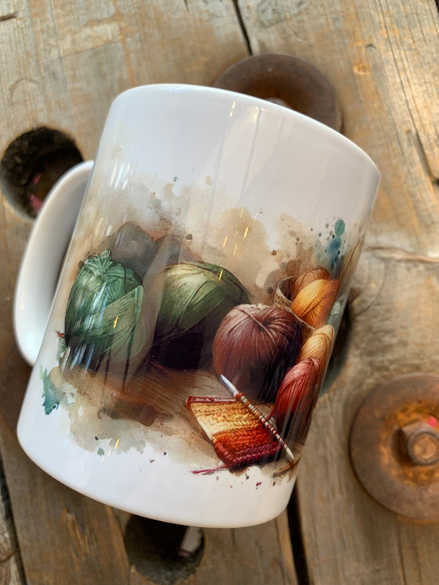 Tasse Balles de laine + tricot :)