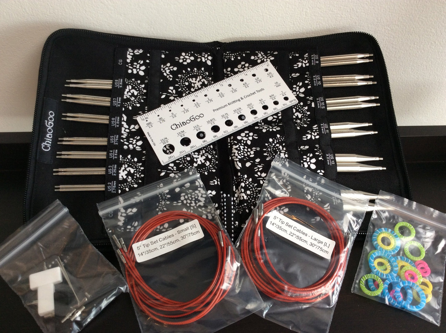 ChiaoGoo Twist Red Lace Ensemble Complet  /  Ensemble d'aiguilles circulaires interchangeables en Stainless / Stainless interchangeable circular needle kit