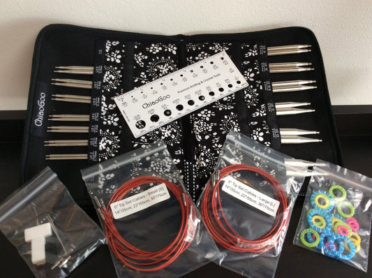 ChiaoGoo Twist Red Lace Ensemble Complet  /  Ensemble d'aiguilles circulaires interchangeables en Stainless / Stainless interchangeable circular needle kit