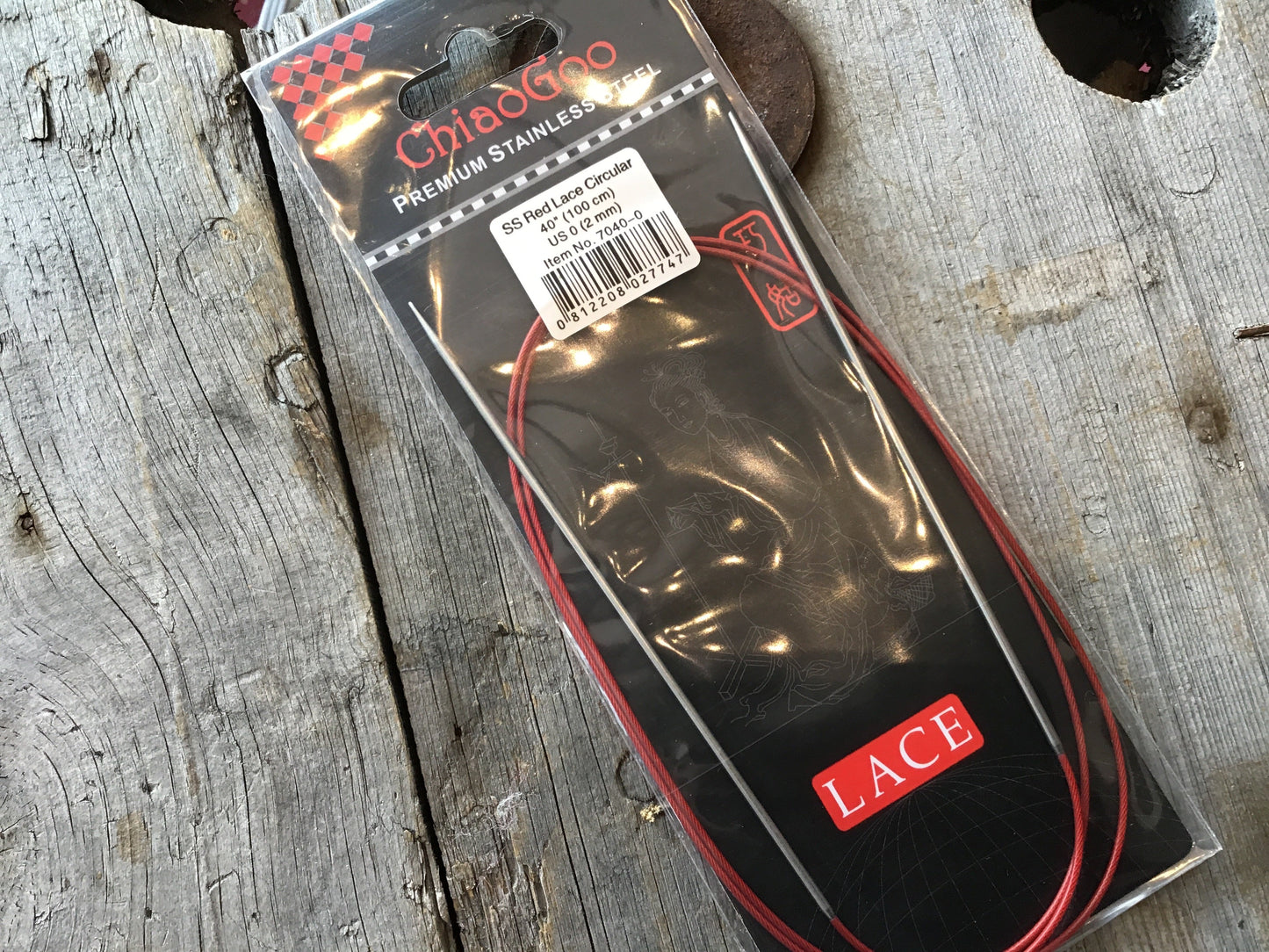 ChiaoGoo Red Lace 40" aiguilles circulaires fixes / Stainless Steel fixed circular