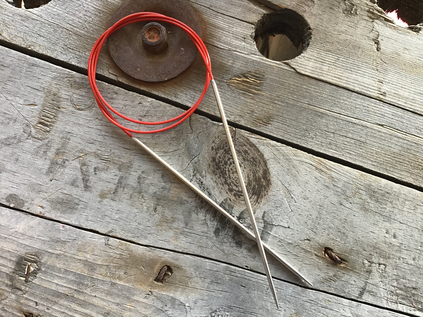 ChiaoGoo Red Lace 32" aiguilles circulaires fixes / Stainless Steel fixed circular