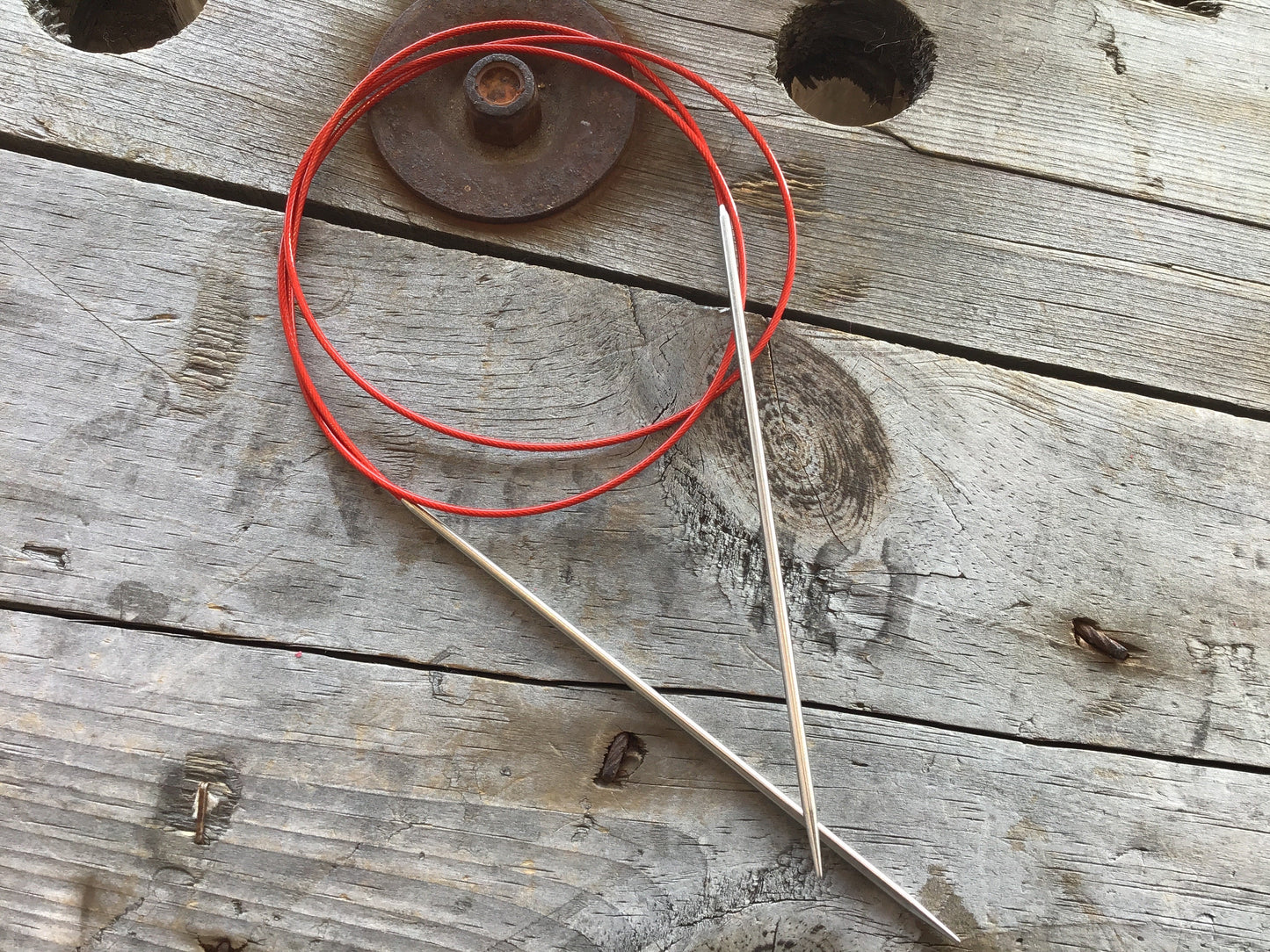 ChiaoGoo Red Lace 40" aiguilles circulaires fixes / Stainless Steel fixed circular