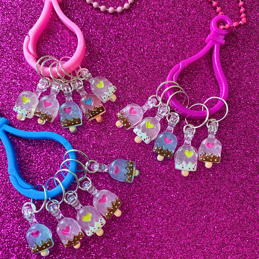 Marqueurs de mailles Popsicles coeurs