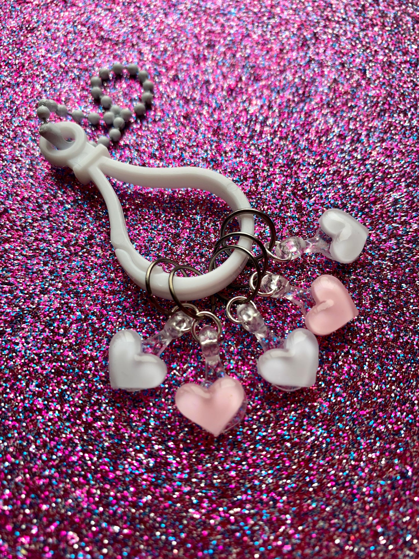 Marqueurs de mailles Coeurs noirs, roses et blancs