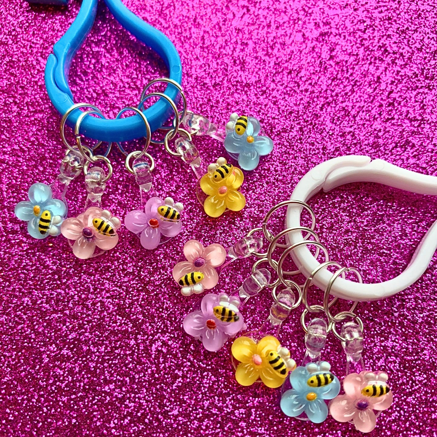 Marqueurs de mailles Fleurs & abeilles