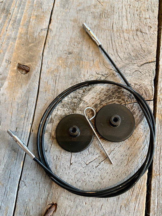 Knit Pro (Knitter’s Pride) - Câbles noirs pour aiguilles interchangeables / Interchangeable needle cord
