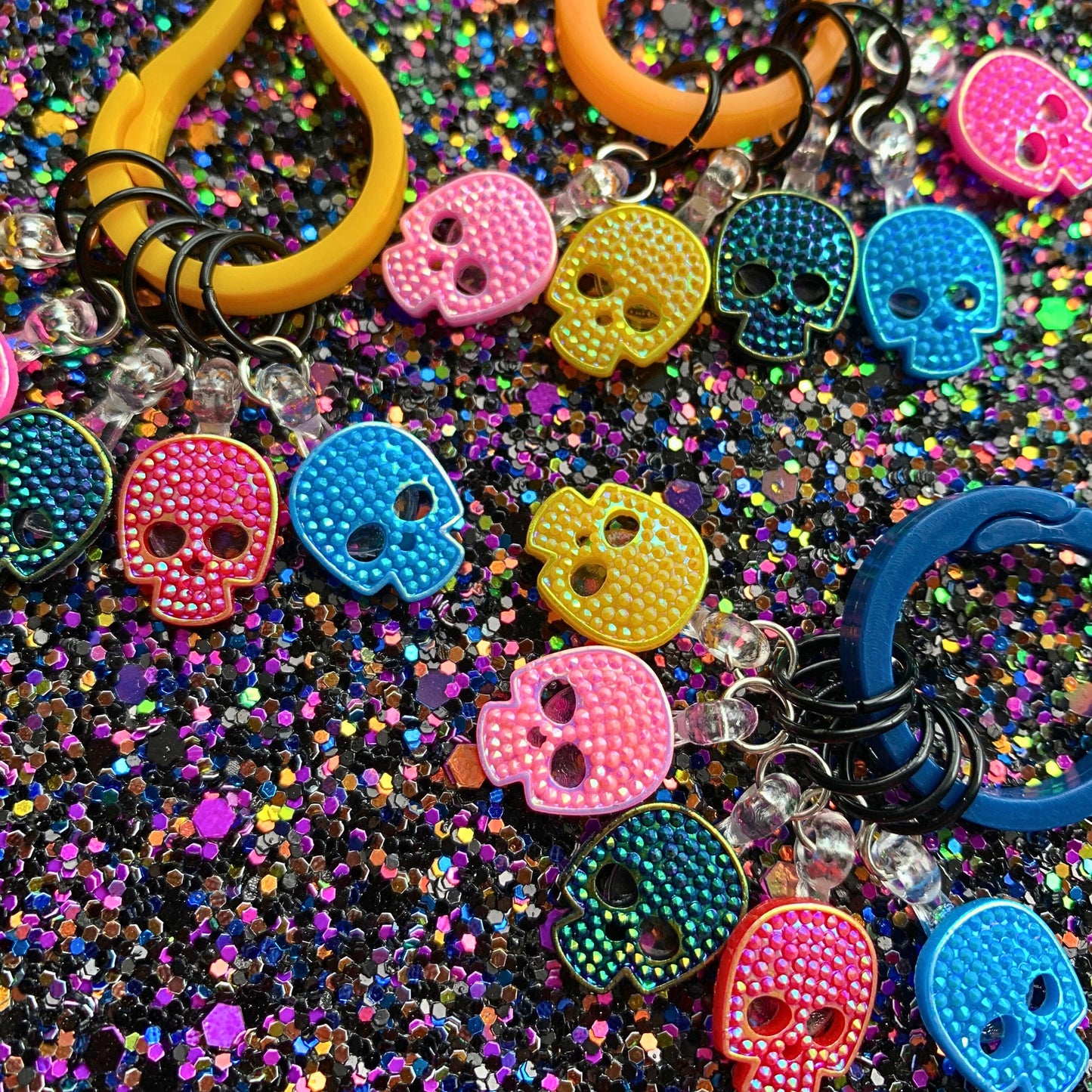 Marqueurs de mailles Crânes Brillants