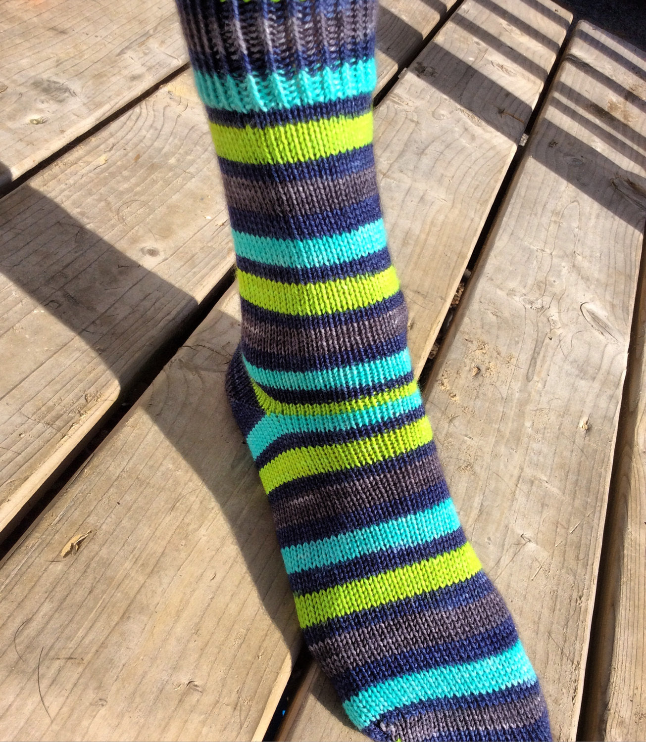 Sock Star - Stripes - Kelp