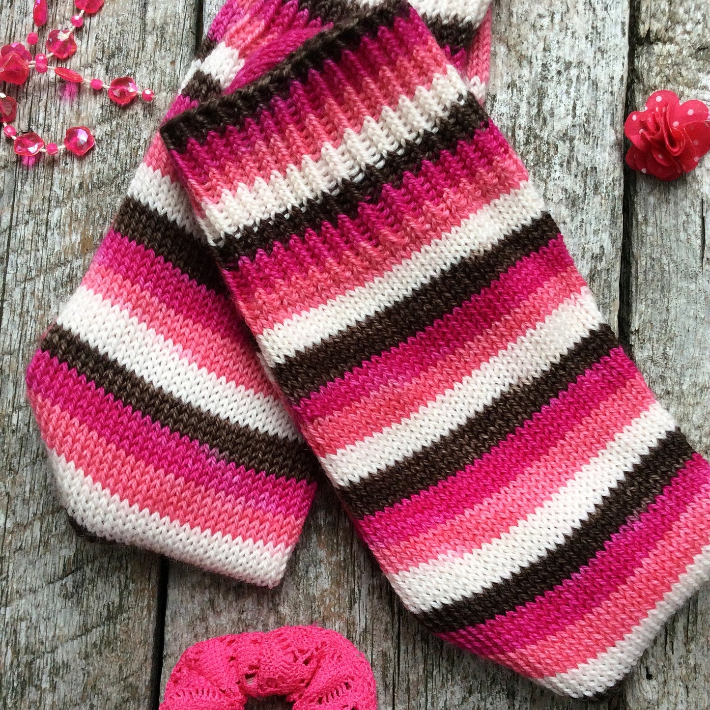 Sock Star - Stripes - Cherry Blossom